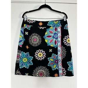 Carlisle Floral Geometric Vintage Midi Wrap Skirt Size 10